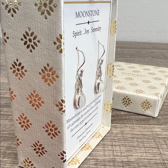 Sterling Silver | Moonstone Drop Earrings - Picture 5 of 8